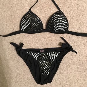 Venus black sequin bikini size 4
